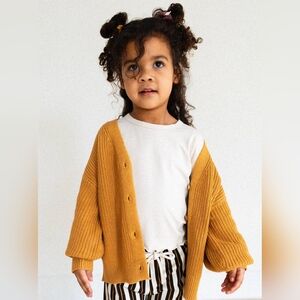 🇨🇦 Jax & Lennon - Kids Knit Button Cardigan - Golden